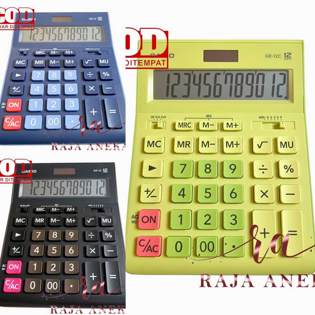 

Murah Kalkulator Casio 12 DIGIT GR 12 C DESKTOP Two Power (Solar + Battery) Calculator