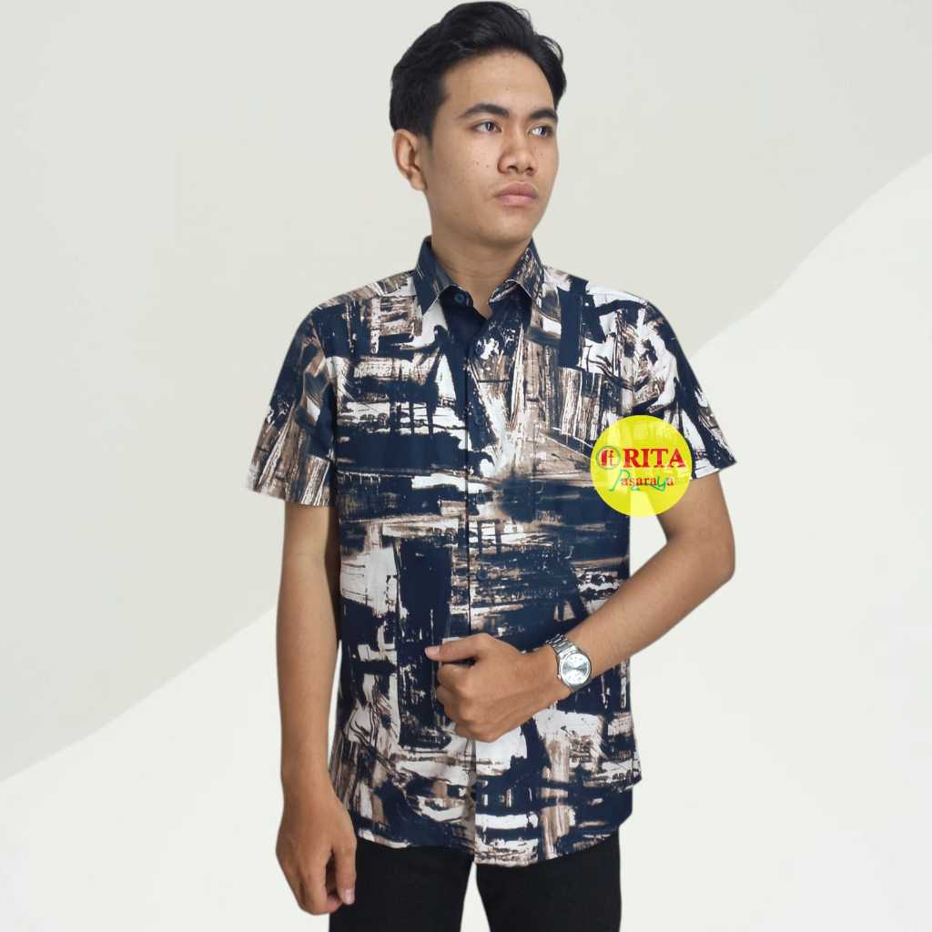 Carlos Moreno Kemeja Pria Lengan Pendek