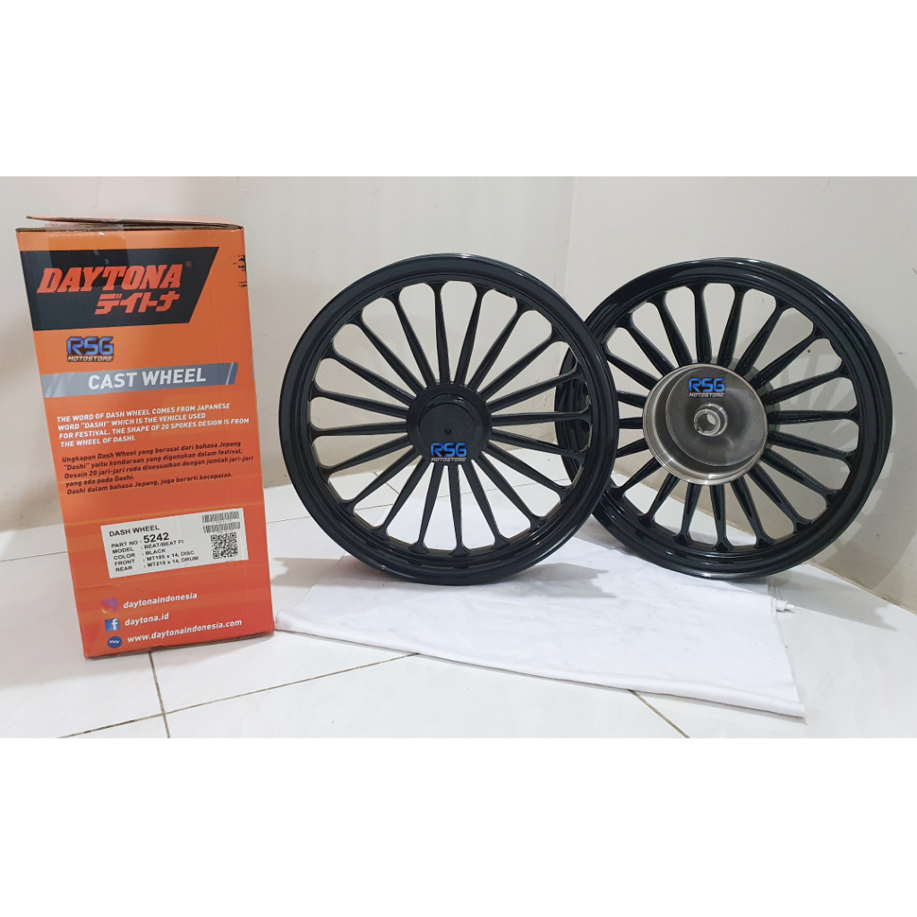 VELG DAYTONA DASH WHEEL CLASSIC 1.85 2.15 RING 14 BEAT KARBU SCOOPY SPACY VARIO 110 KARBU CW TECHNO