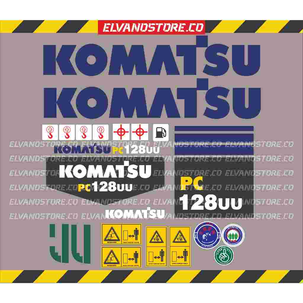 STICKER EXCAVATOR KOMATSU PC 128 UU BAHAN HIGH QUALITY TAHAN CUACA PANAS
