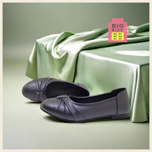 GAL 154 - INES FLATSHOES | Sepatu Big Size Wanita Pantofel Flat Ukuran Jumbo 41 42 43 44 45