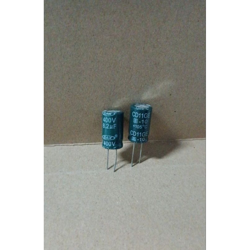 9354 kapasitor capacitor elco elko 8.2uf 8,2uf 8u2 8.2 8,2 uf 400v 400volt 400 volt