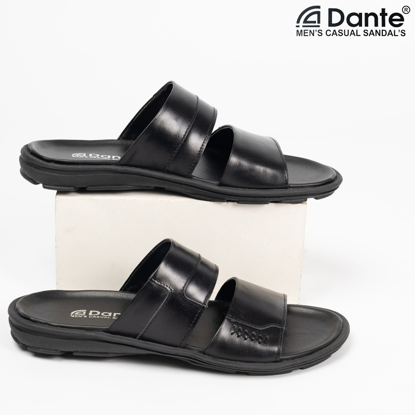 Sandal Kulit Pria Asli Branded Kekinian Casual Original Selop Dante F4