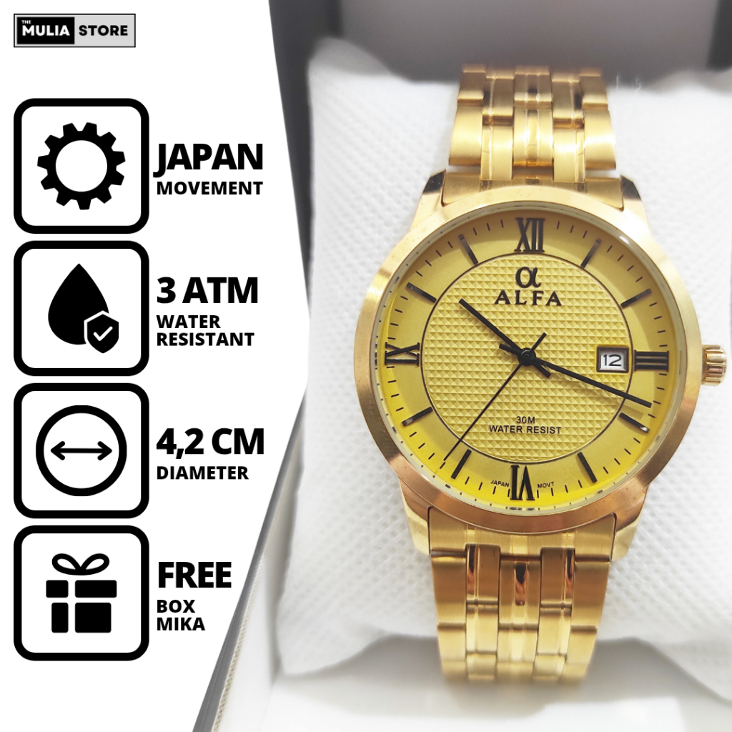 ALFA Jam Tangan Pria Alfa 88127 M Tanggal Analog