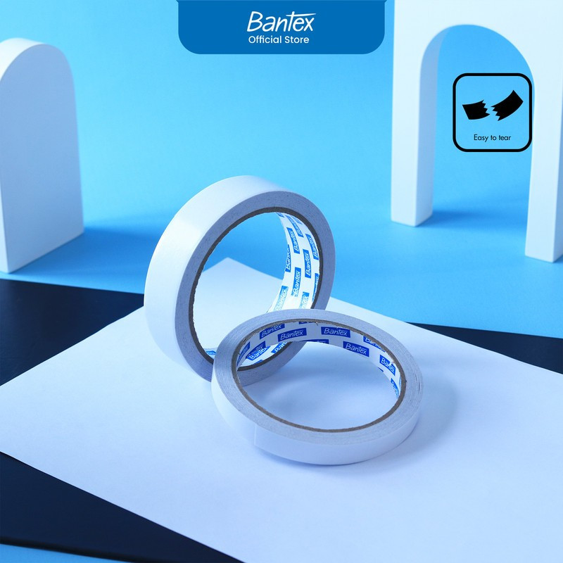 

Bantex Double Tape/Selotip Dua Sisi Kuat Mudah Sobek Tangan Ukuran 12mm/24mm x 15 Yard ( # BH260.... )