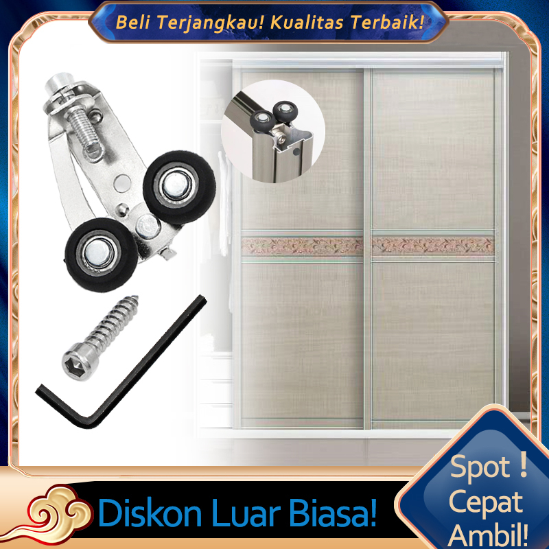 1set Roda Rel Pintu Geser Sliding / Roda Rel Pintu Geser Sliding / Roda Rel Pintu Dorong