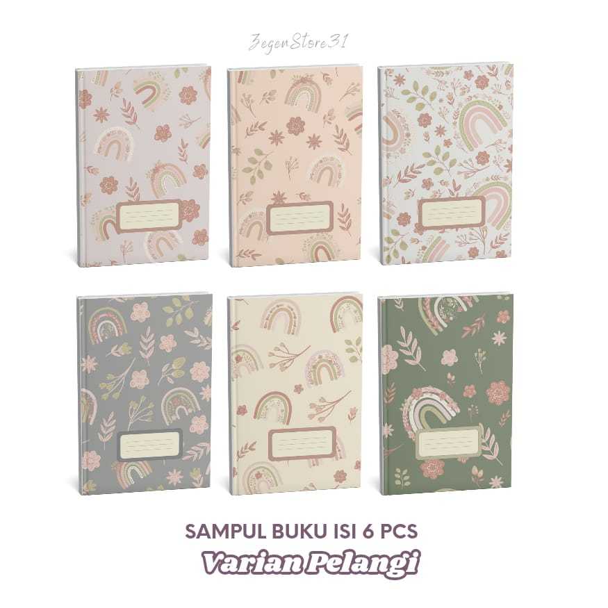 

(pelangi) SAMPUL BUKU COVER BOOK AESTHTIC 6 PCS