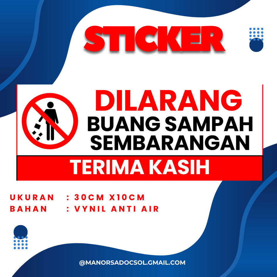 

STIKER LABEL TANDA SIMBOL DILARANG BUANG SAMPAH JAGA KEBERSIHAN