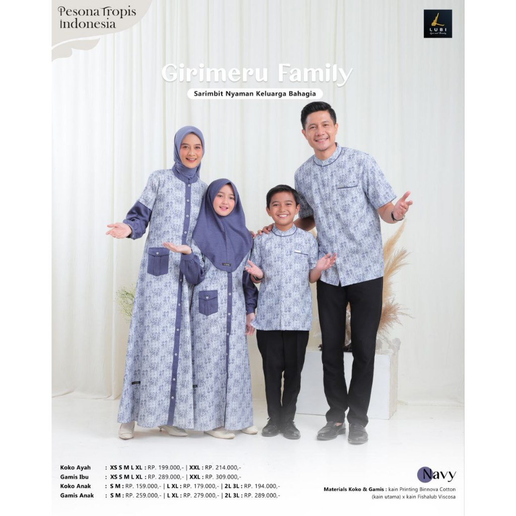 SARIMBIT PESONA TROPIS 2025 GIRIMERU FAMILY SERIES BY LUBI FASHION