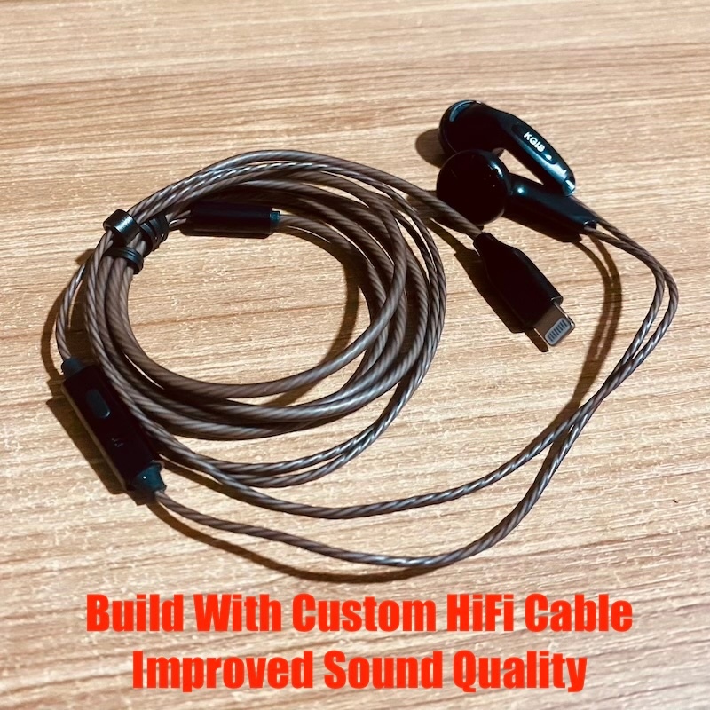 HiRes KGIS Lightning Jack Headset Cracked MFI Earphone Superior Sound For iphone