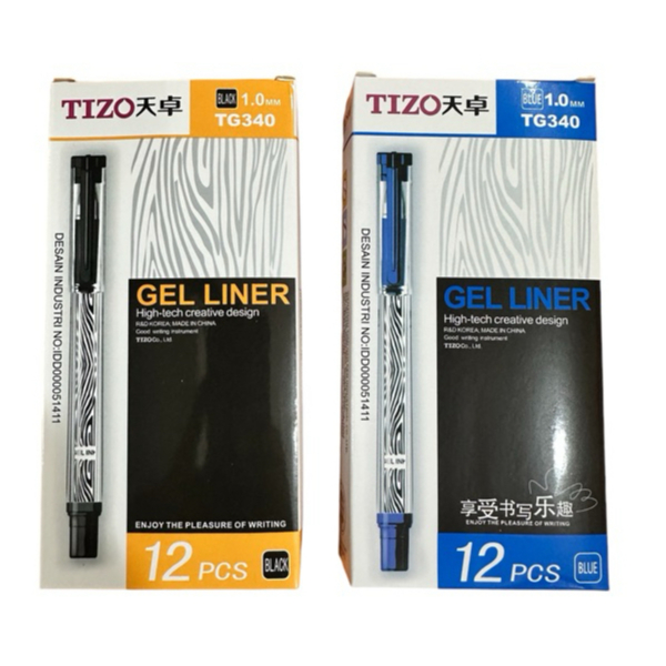 

[1 LUSIN ] PULPEN TIZO TG340 1mm GEL LINER HITAM / BIRU