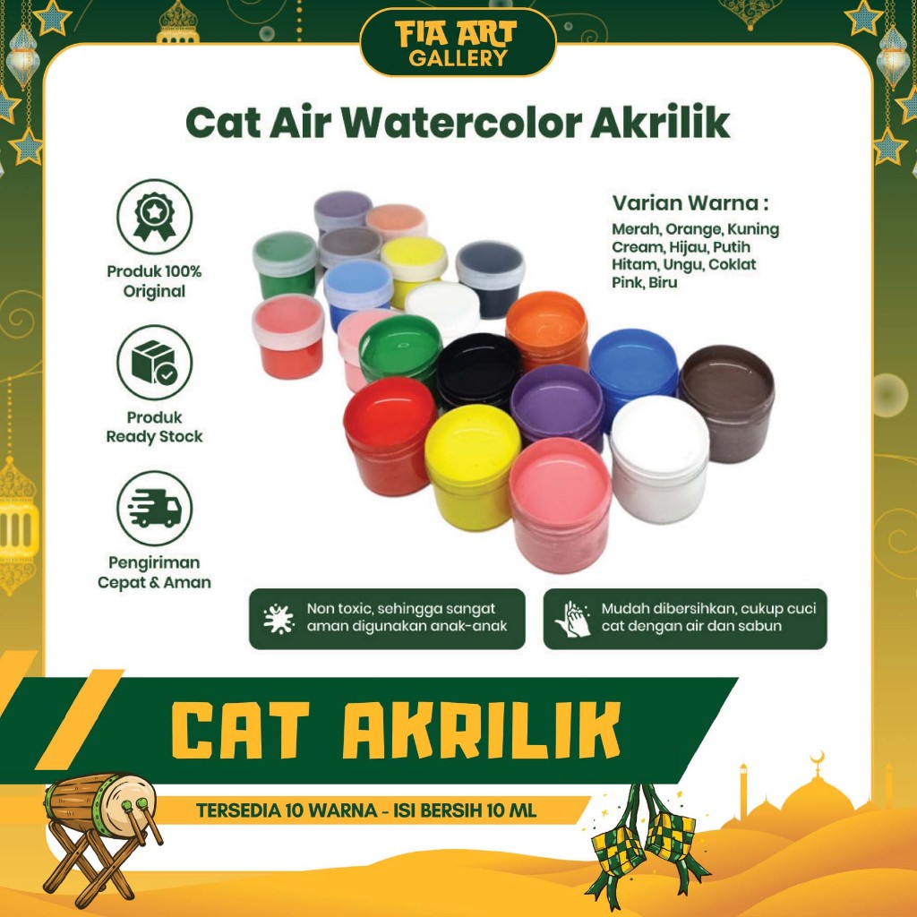 

Cat Air Lukis Paint Watercolor Cet Minyak Peralatan Melukis Palet Kuas Kanvas Paintbrush Painting Brush Canvas Art Acrylic Akrilik Warna