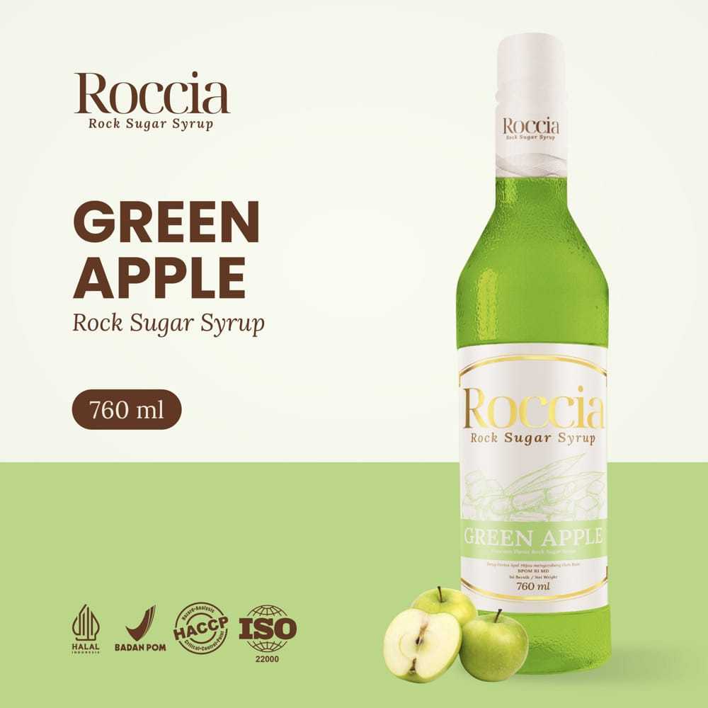 

Roccia Rock Sugar Syrup Green Apple - Syrup Gula Batu Rasa Green Apple 760ml