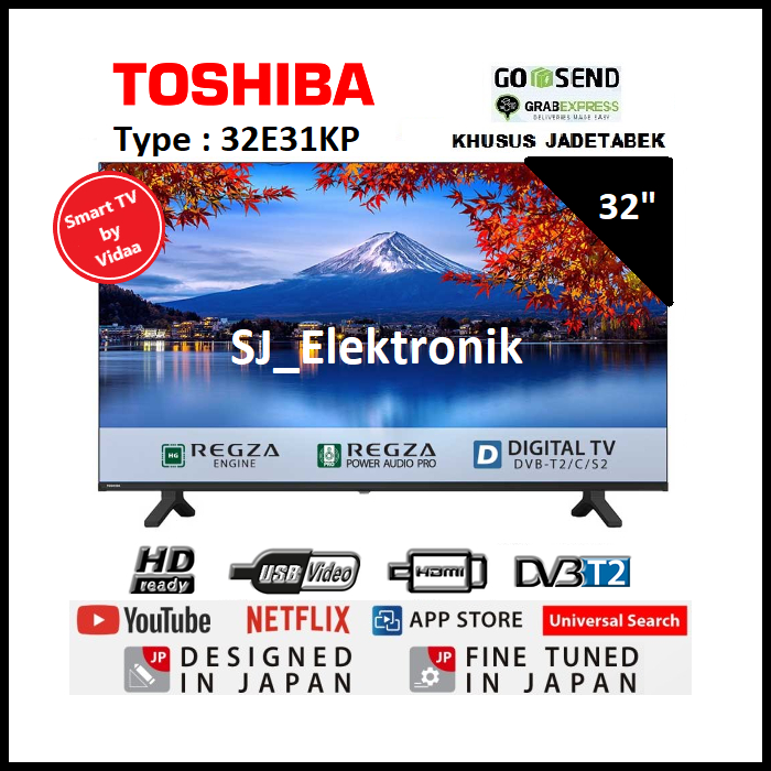 Toshiba 32E31KP Smart TV by VIDAA HDTV DVB-T2 | LED TV 32 Inch