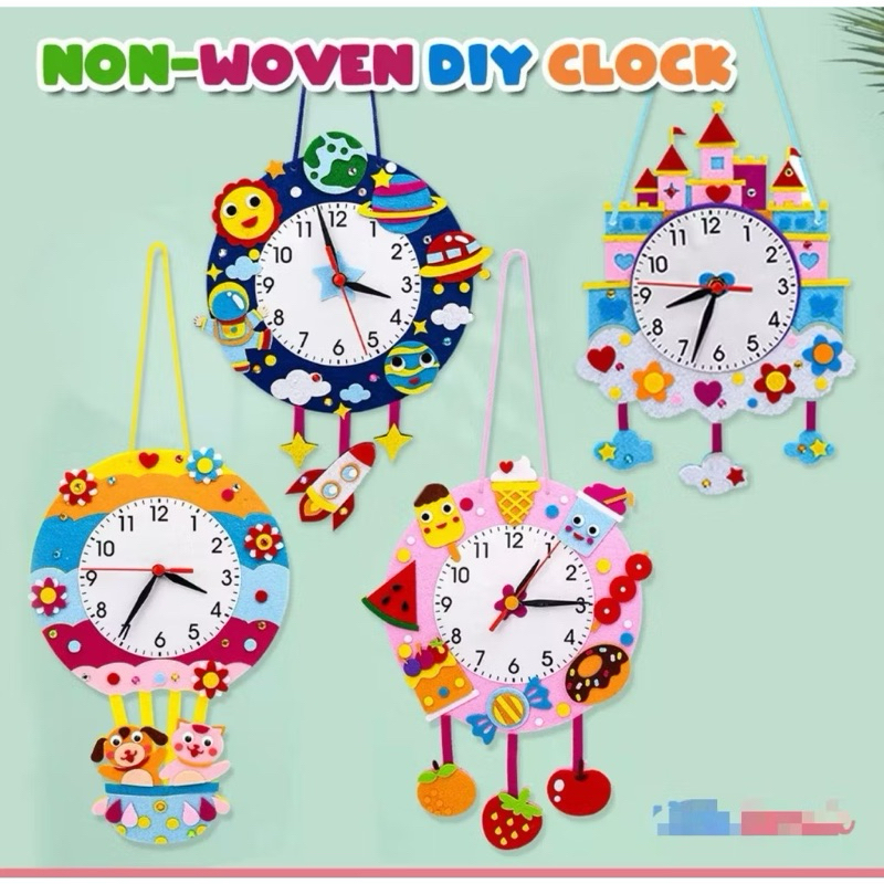 MAINAN BINTANG LIMA PREMIUM DIY Jam Dinding Non Woven Clock Mainan Edukasi Anak Prakarya Anak