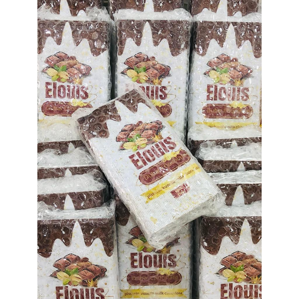 

Coklat Dubai Chocolate Elouis Kunafa-Milk-pistacio Ukuran 250gr elois chocolate