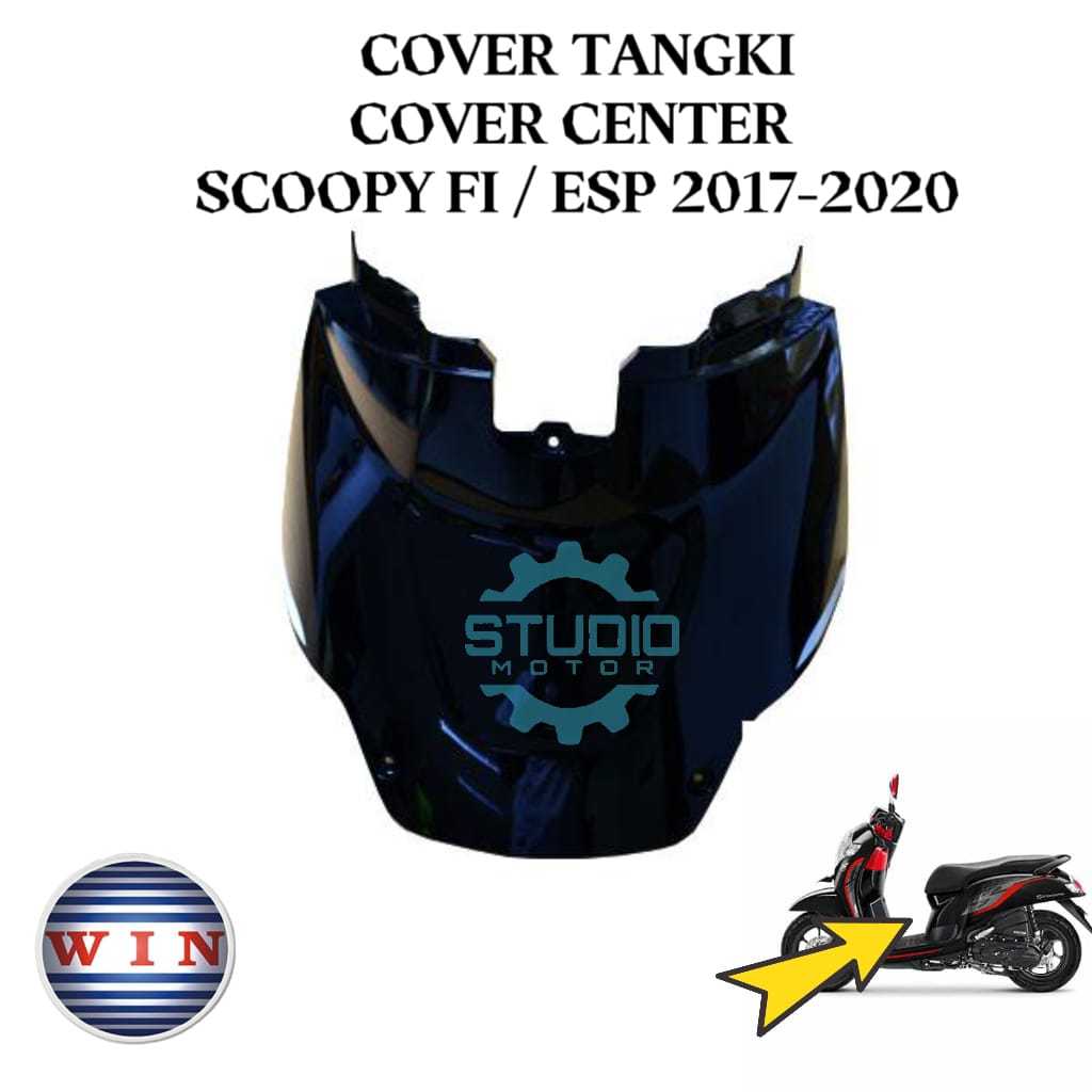 COVER CENTER / COVER TANGKI HITAM TUTUP MESIN TENGAH JOK SCOOPY ESP FI 2017 2018 2019 2020