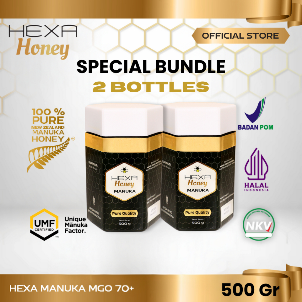 

Promo Special Bundle Madu Manuka Hexa Honey Manuka MGO 70+ 500gr