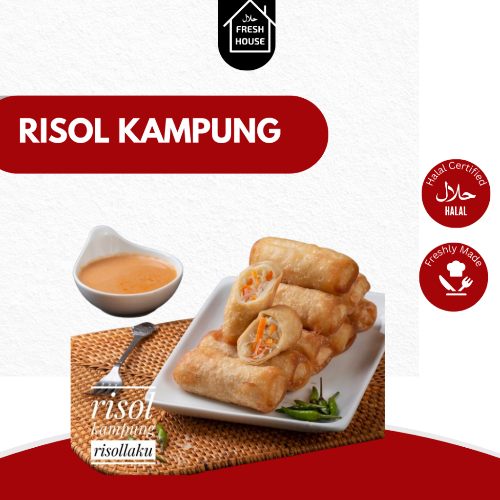 

RISOL KAMPUNG ISI BIHUN FROZEN + BUMBU KACANG RISOLLAKU ISI 10