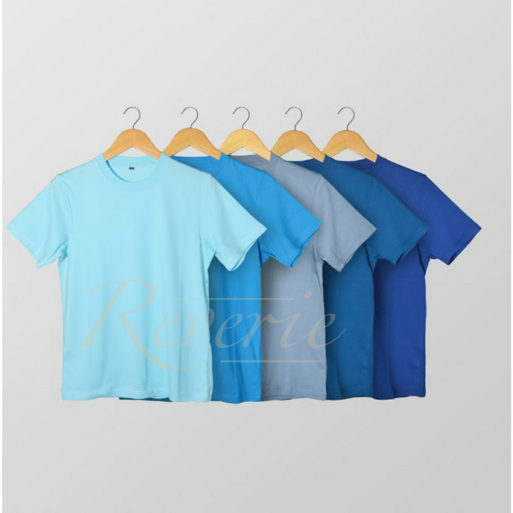 KAOS POLOS TANGAN PENDEK BLUE SERIES BAJU COTTON COMBED 30S BIRU BABY BENHUR TURKISH DENIM SAPHIRE G