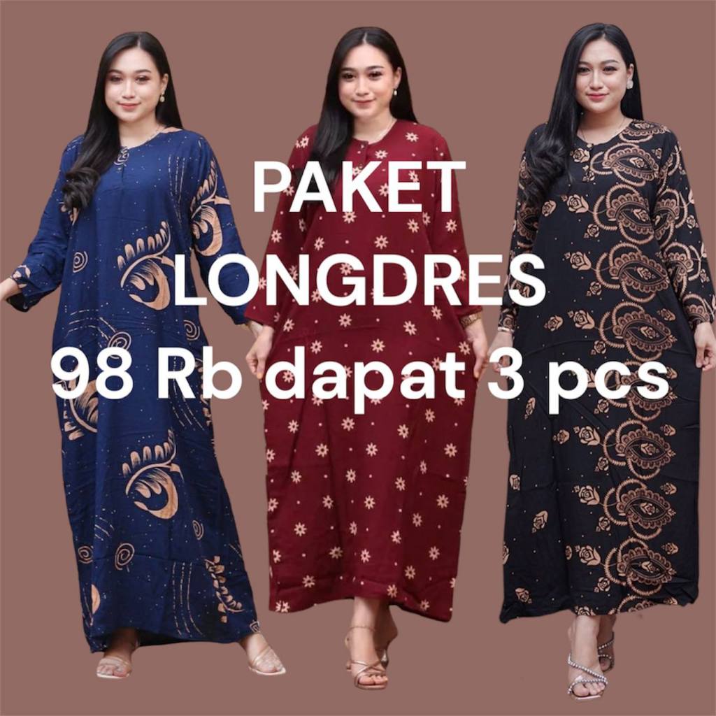 PAKET DASTER LENGAN PANJANG TERMURAH  || daster kekinian || daster || baju tidur kekinian  daster le