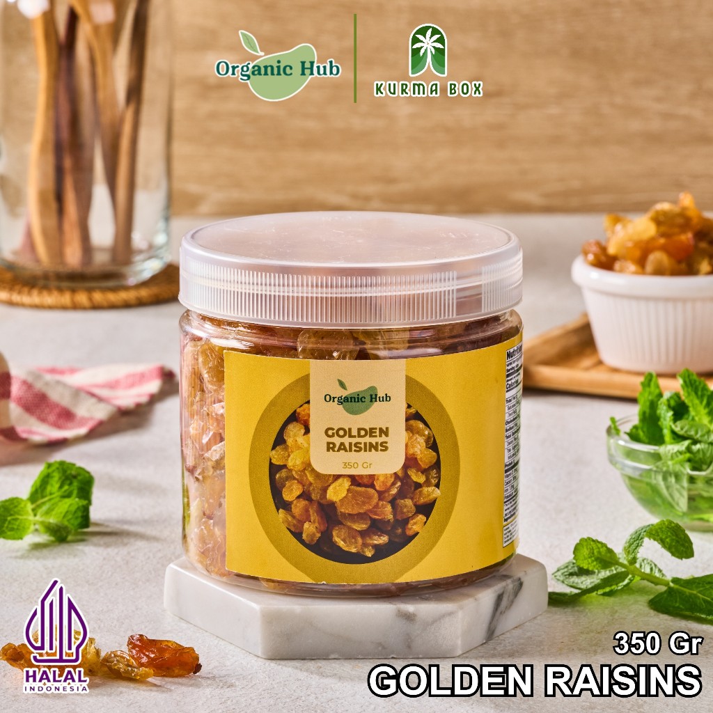 

Organic Hub Golden Raisins Arab Dried Kismis Premium Organik 100% Original Raisin Simin 350 gr