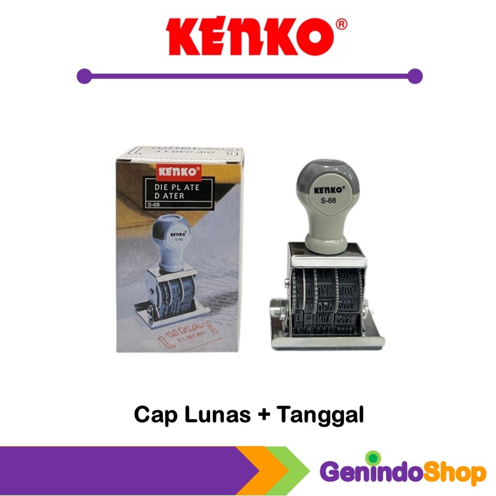 Cap Lunas + Tanggal / Die Plate Dater S-68 Kenko