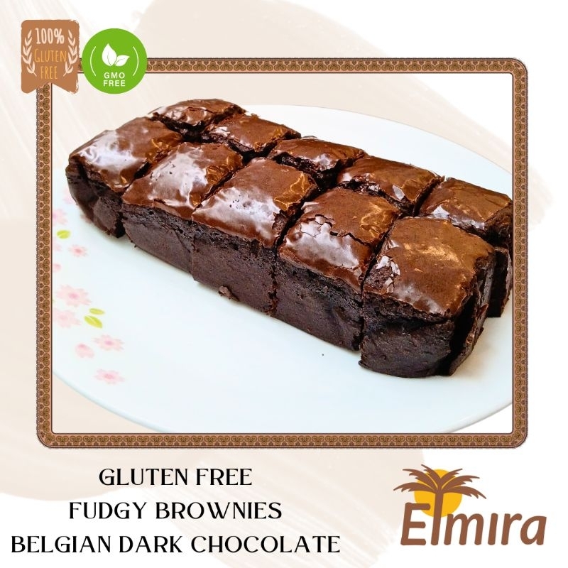 

Fudgy Brownies Belgian Dark Chocolate / Brownies Gluten Free / Brownies Bebas Gluten / kue sehat / Dark Chocolate