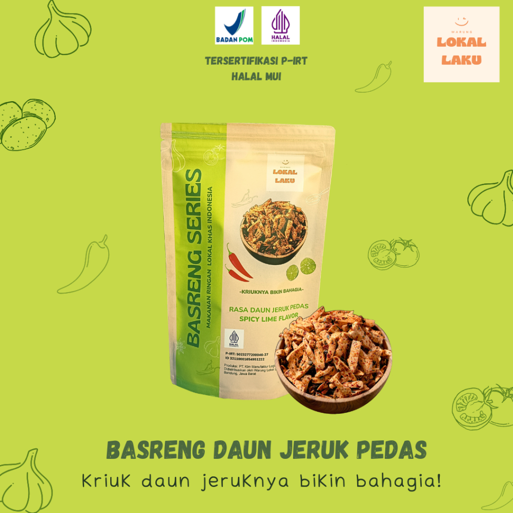 

[PREMIUM ANTI KERAS] Bakso Goreng (Basreng) Daun Jeruk Pedas Premium Gurih Renyah Makanan Ringan