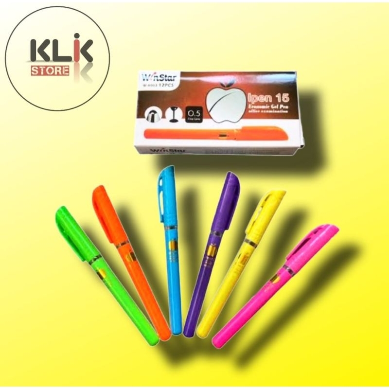 

Ballpoint Ipen Gel Winstar W-8003 0.5mm / Pulpen Bolpen Pena Hitam