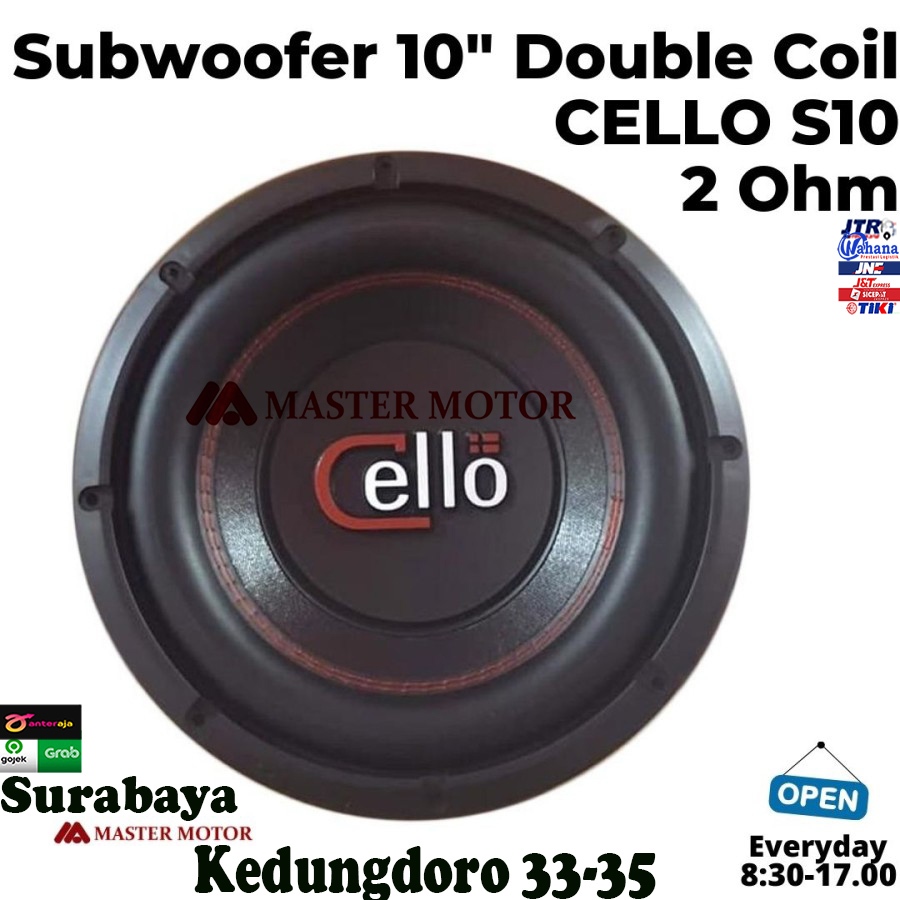 Subwoofer 10 inch CELLO S 10 10" Double Coil magnet 2 OHM Woofer Speaker 10" S10 Audio Mobil Avanza 