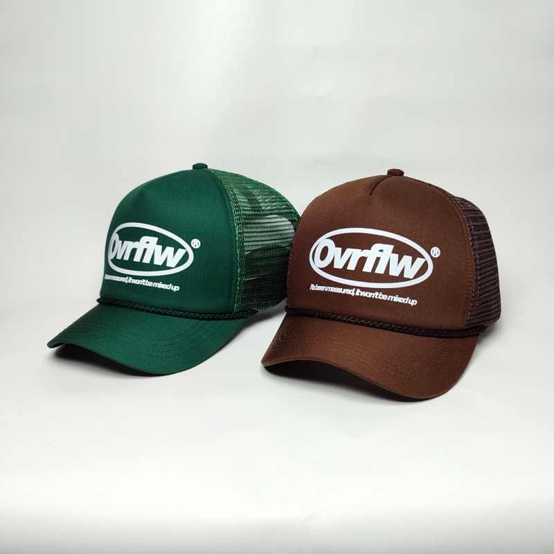 New Caps-Trucker hat Topi Jaring Hijau/Coklat Unisex