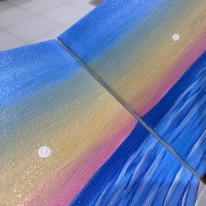 Lukisan Kanvas Pemandangan Alam 15x15 cm - Lukisan Tangan Asli (Bukan Printing)