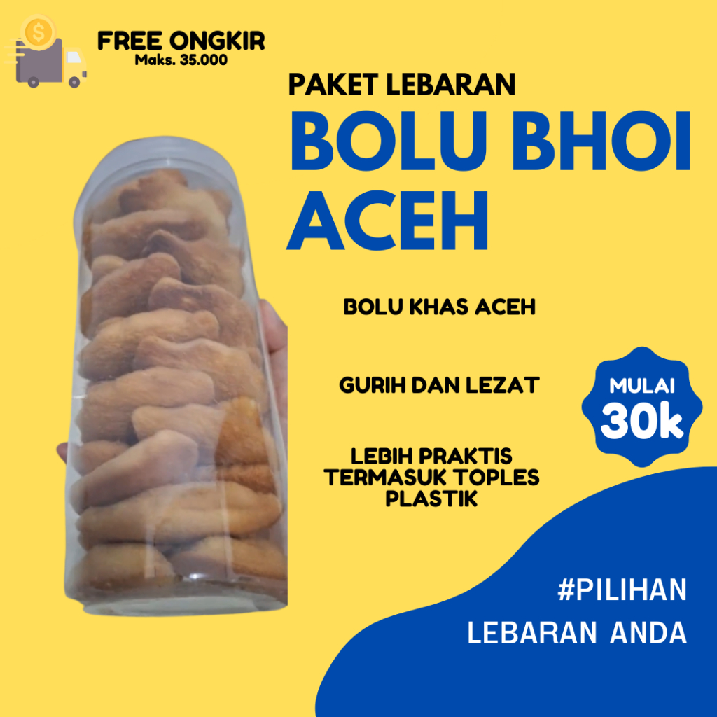 

Paket Kue Lebaran Bolu Bhoi khas Aceh – Lezat & Nikmat, Pilihan Kue Lebaran di Rumah Anda