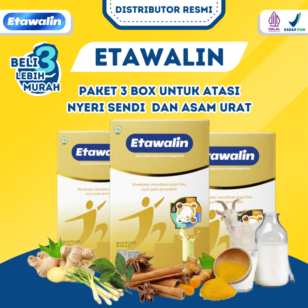 

ETAWALIN ORIGINAL 3 BOX Susu Etawa Herbal Solusi Asam Urat dan Nyeri Sendi