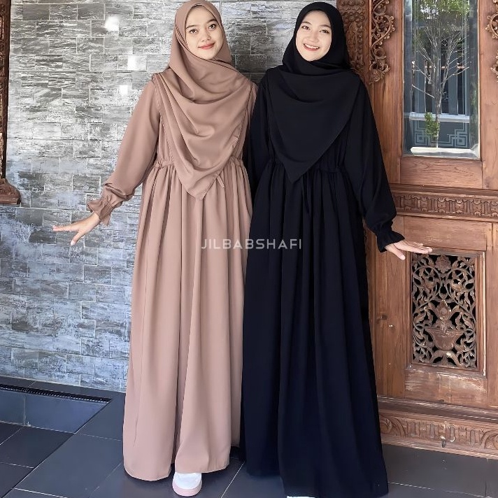 Oke Pr GAMIS ALEA  JILBABSHAFI TERBARU WOIS PREMIUM CRINKLE RAYON JUMBO