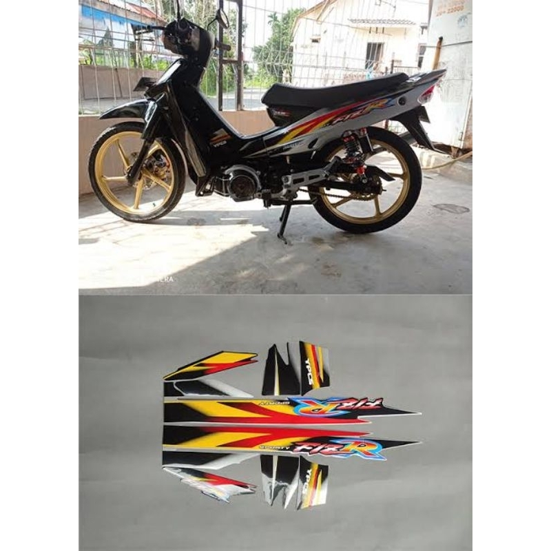 striping Yamaha fizr 99 dual tone hitam silver