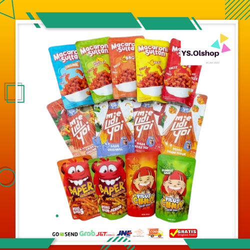 

READY PRODUK BARU SNACK CEKELIN KERIPIK SEBLAK ANEKA RASA 50 GRAM SUPER RENYAH Camilan