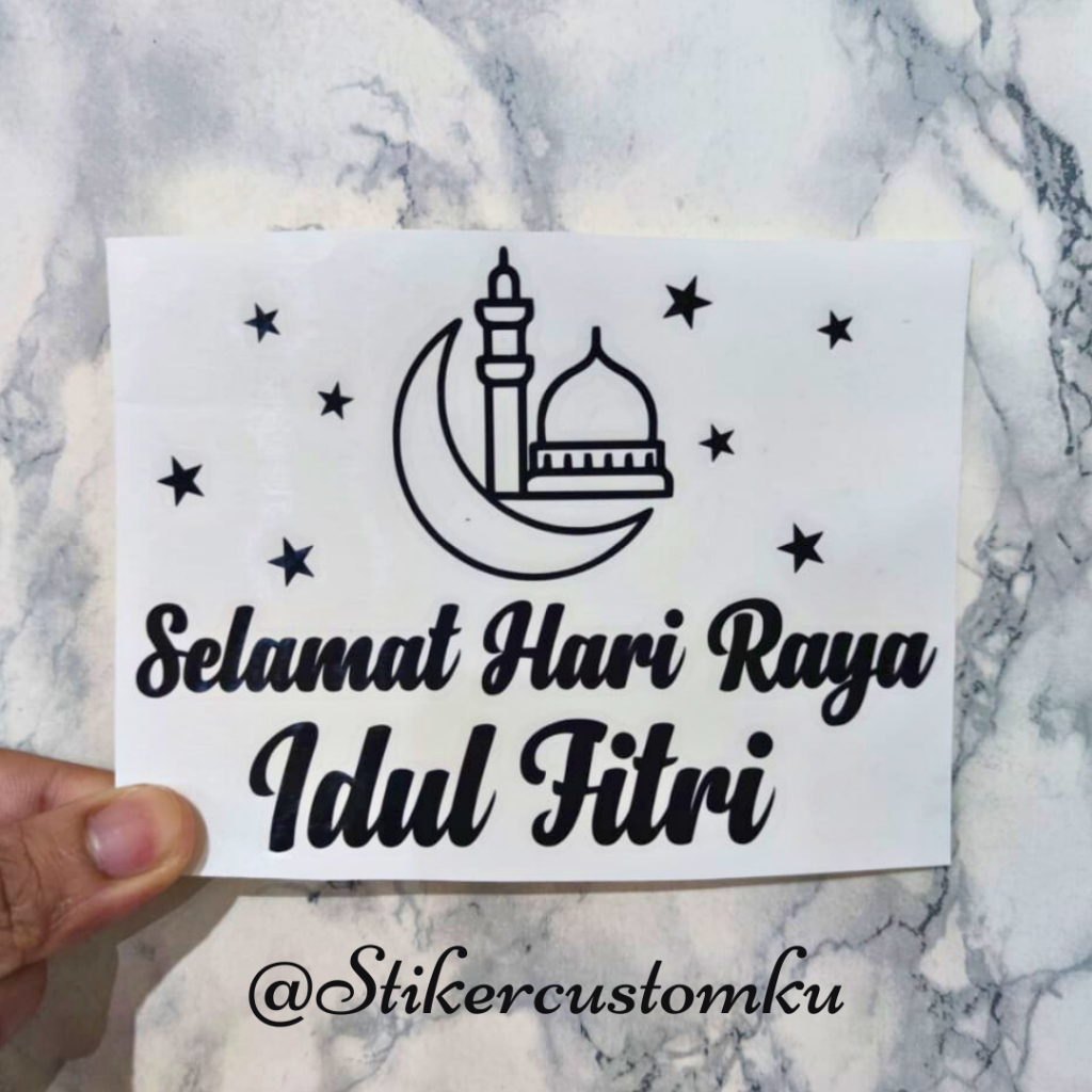 

Stiker Cutting Selamat Hari Raya Idul Fitri / Sticker Balon Lebaran / Stiker Cutting Idul Fitri Balon PVC / Stiker Akrilik TYPE 15