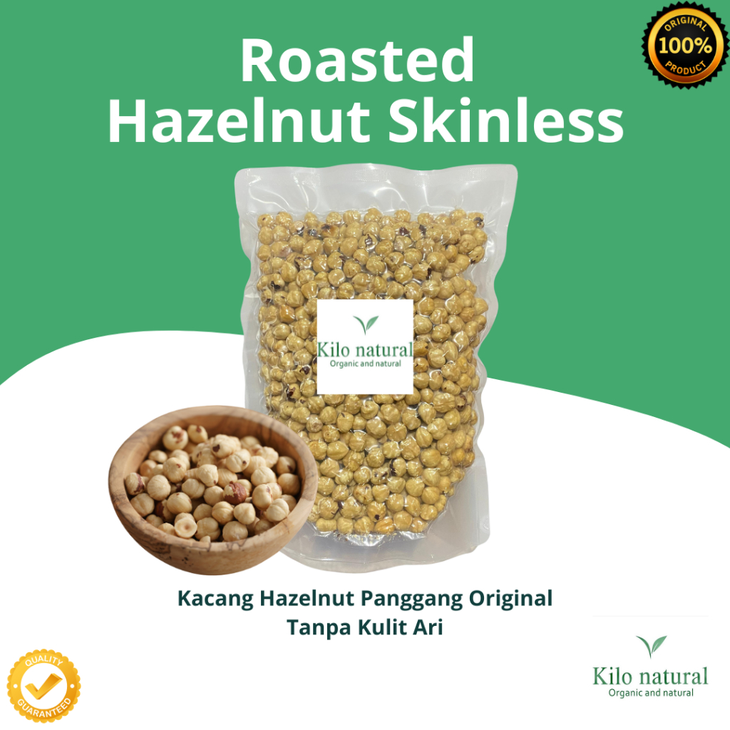 

Roasted Hazelnut Skinless 500gr / Kacang Hazelnut Kupas Kulit Ari Panggang 500gram
