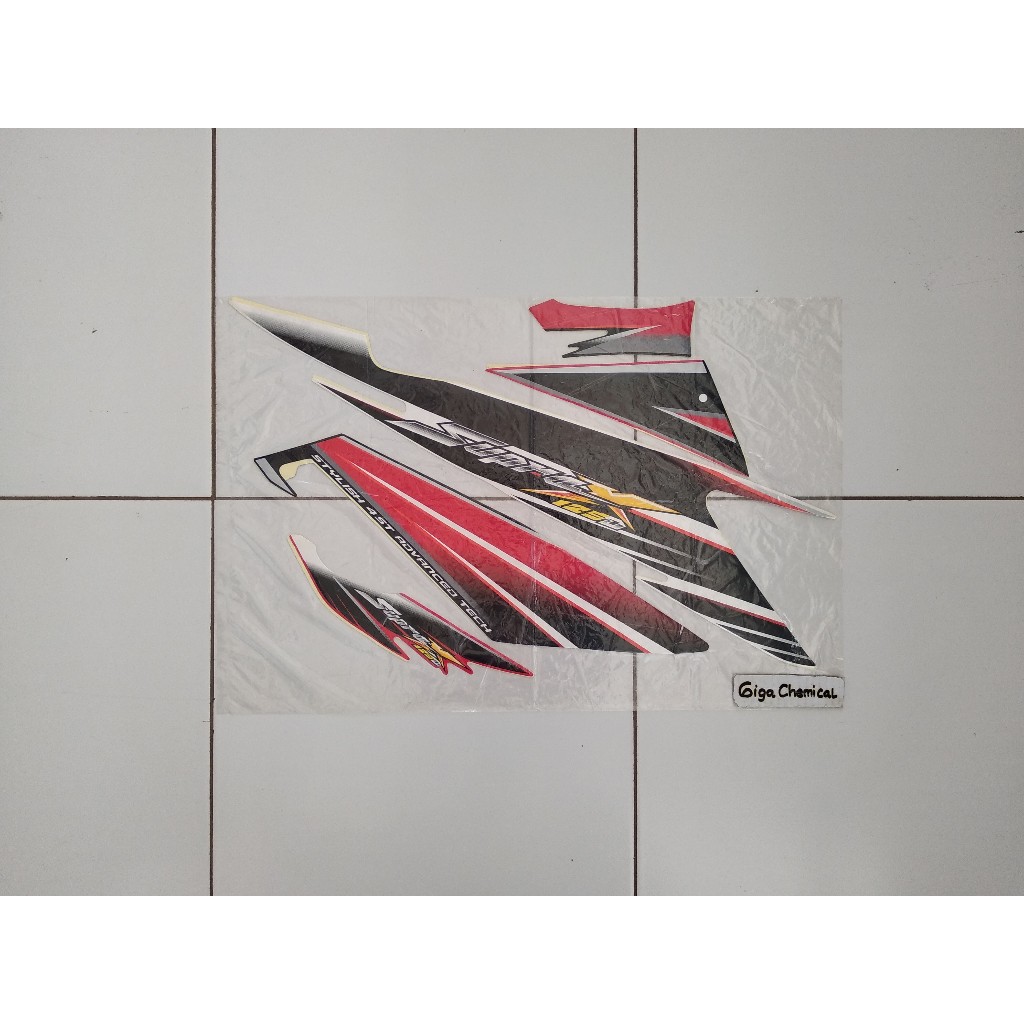 Striping Sticker Lis Supra X 125 2005 2006 Putih Merah