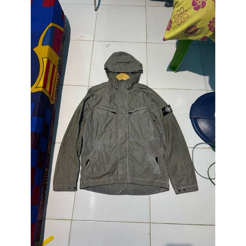 jaket stone island pixel garment dyed reflective