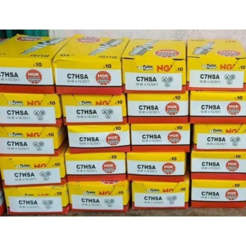 Grosir Murah Busi NGK C7HSA 1 KOTAK ISI 10 PCS untuk motor mio, mio soul, soul GT, Grand, SupraX, Ju