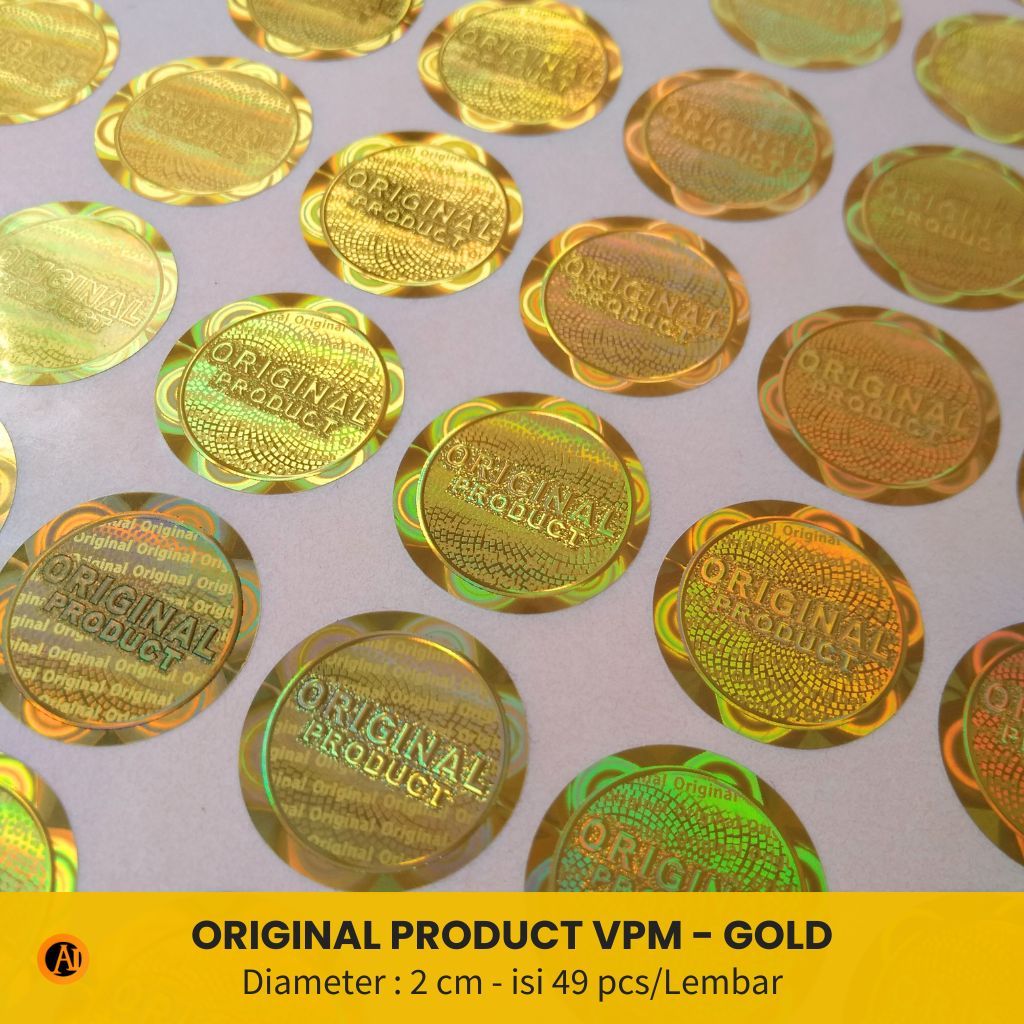 

Stiker Hologram Original Product VPM diameter 2 cm - Gold Silver Sarang Tawon