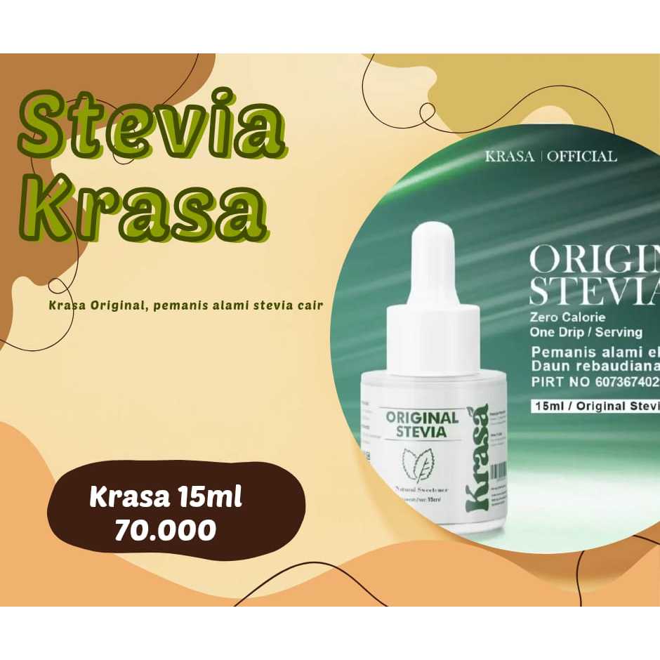 

KRASA Original Stevia 15ML | KRASA Original Stevia 5ML | Pemanis Alami Pengganti Gula