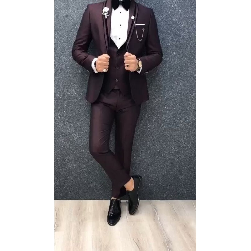 Nugraha Tailor - Jas Nikah Pria || Jas Weeding Burgundy || Jas Pengantin Slim Fit