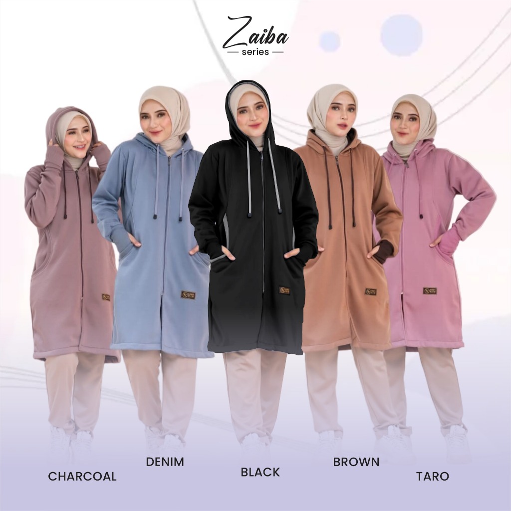 Zaiba long jaket-jaket panjang muslimah-jaket hijaber terbaru