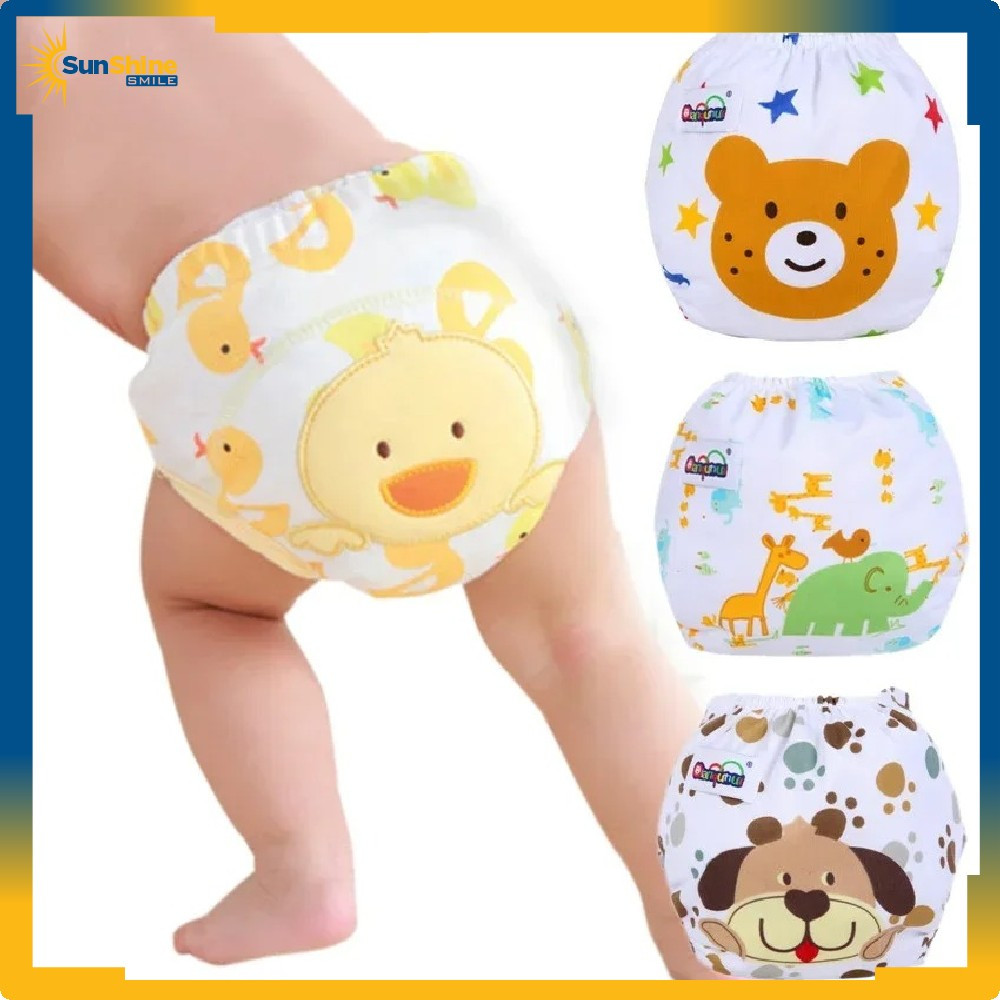 Popok Kain Anak Cuci Ulang Bergambar / Clodi Celana Karakter Hewan / Training Pants Anak Cloth Diape