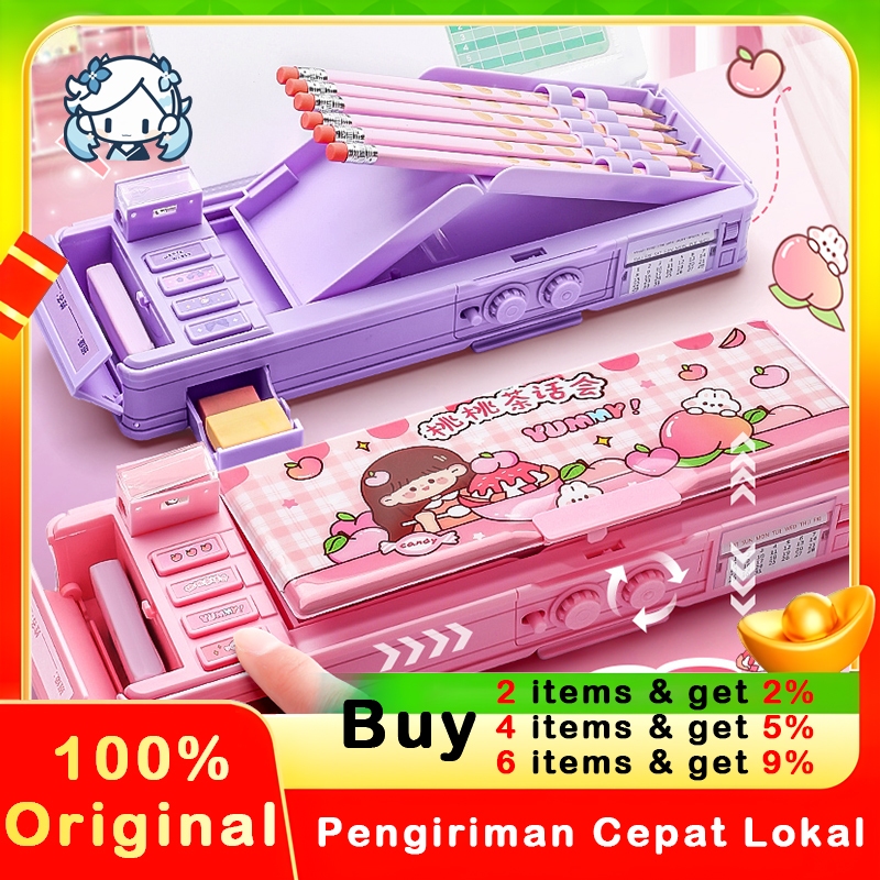 

Kasus pensil berfungsi berbilang dengan mekanisme kunci sandi dan kasus pensil dua lapisan