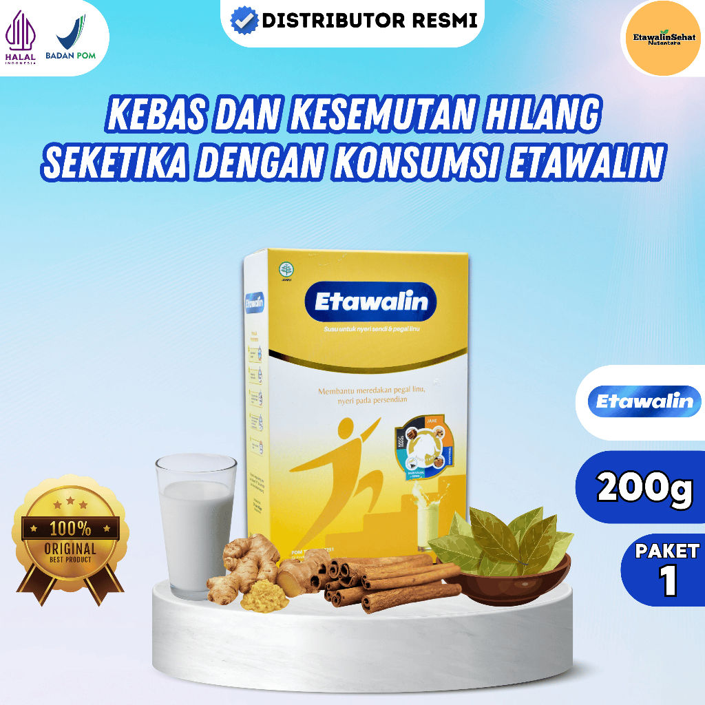 

ETAWALIN SUSU BERKHASIAT - Menjaga Kesehatan Tulang dan Sendi Ampuh Mengatasi Kebas Dan Kesemutan